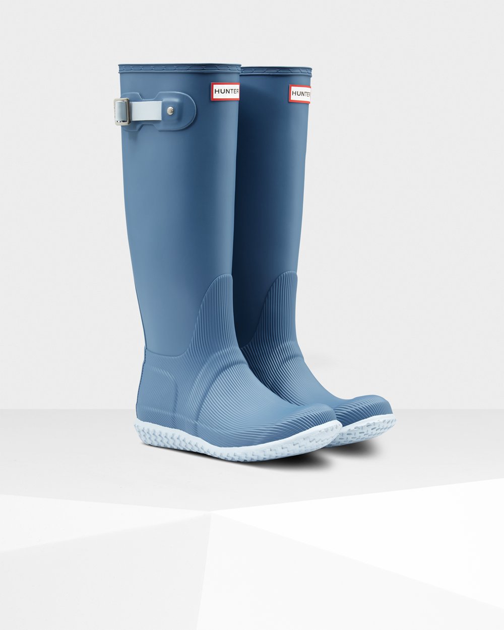 Hunter Original Flat Heel Calendar Sole Tall Rain Boots - Online Store Womens Blue/Grey - MTVBOK203